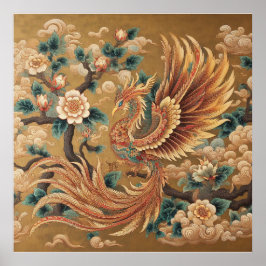 Majestic Chinese Phoenix - Traditionelle Mythoskun Poster