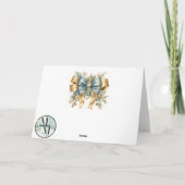 Majestic Christmas Deer in Blau und Gold Karte (Rückseite)