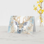 Majestic Christmas Deer in Blau und Gold Karte (Gelbe Blume)