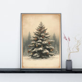 Majestic Christmas Tree in Snowy Glade Poster