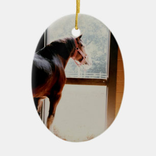 Majestic Clydesdale Keramik Ornament