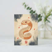 Majestic Cobra Double Happiness Jahr der Schlange Postkarte (Stehend Vorderseite)