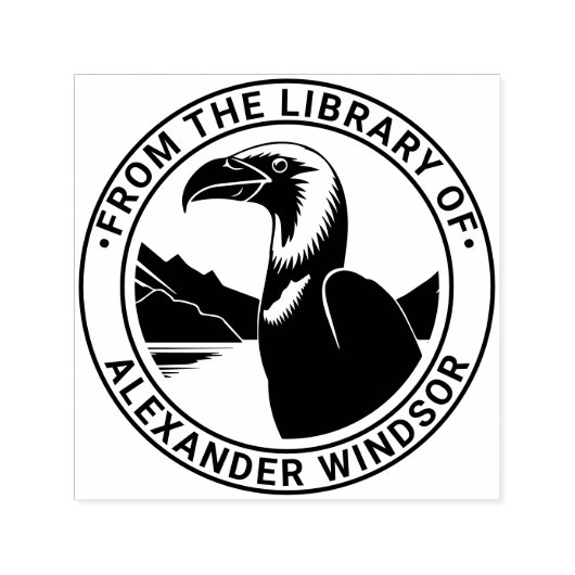 Majestic Condor Bird Head #5 Buchname Permastempel (Design)