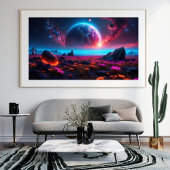 Majestic Cosmic Fantasy Landscape Vibranly Fotodruck