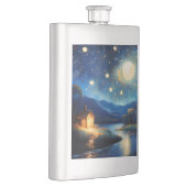 Majestic Cottage Under Moon Flask Flachmann (Rechts)