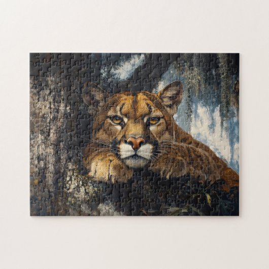Majestic Cougar in Forest Puzzle (Horizontal)
