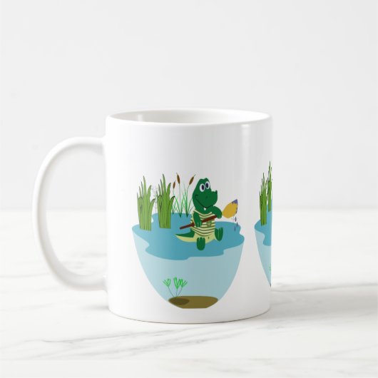 Majestic Crocodile by Lake - Wilhelm Tell Kaffeetasse (Links)