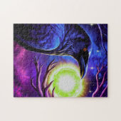 Majestic Crow mit Blick auf den Glühen Puzzle (Horizontal)