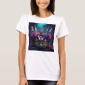 Majestic Crown mit Details zu Blumen und Juwelen T-Shirt (Vorderseite)