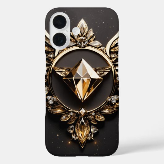 Majestic Crystal Eagle iPhone 16 Cover Case (Rückseite)