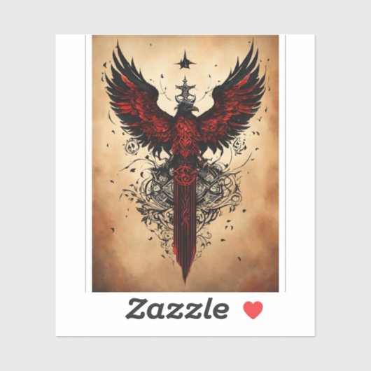 Majestic Crystal Eagle T - Shirt Design Aufkleber (Blatt)