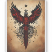 Majestic Crystal Eagle T - Shirt Design Aufkleber (Vorderseite)