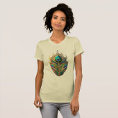 Majestic Crystal Peacock Feather Women's Slim Fit T-Shirt (Vorne ganz)