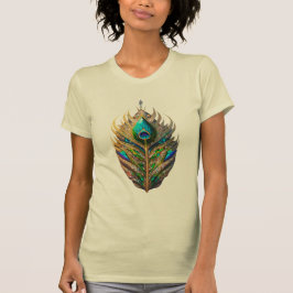 Majestic Crystal Peacock Feather Women's Slim Fit T-Shirt