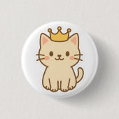 Majestic Cudly Cat mit einer Krone Button (Vorderseite)