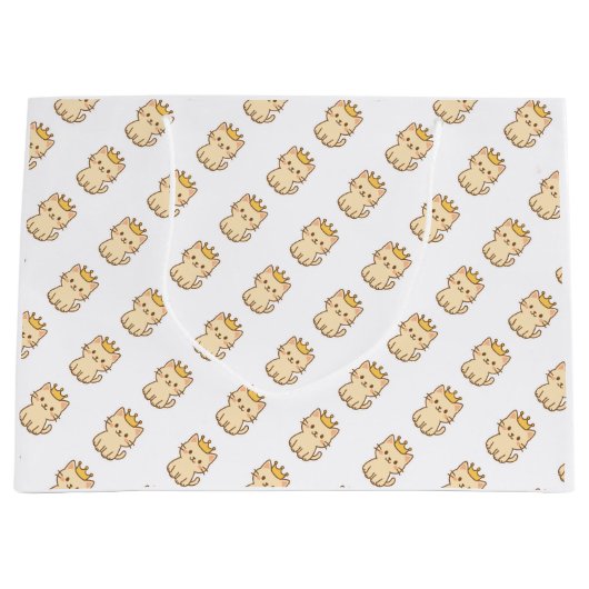 Majestic Cudly Cat mit einer Krone Große Geschenktüte (Vorderseite)