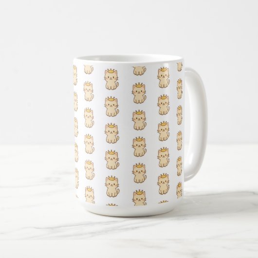 Majestic Cudly Cat mit einer Krone Kaffeetasse (VorderseiteRechts)