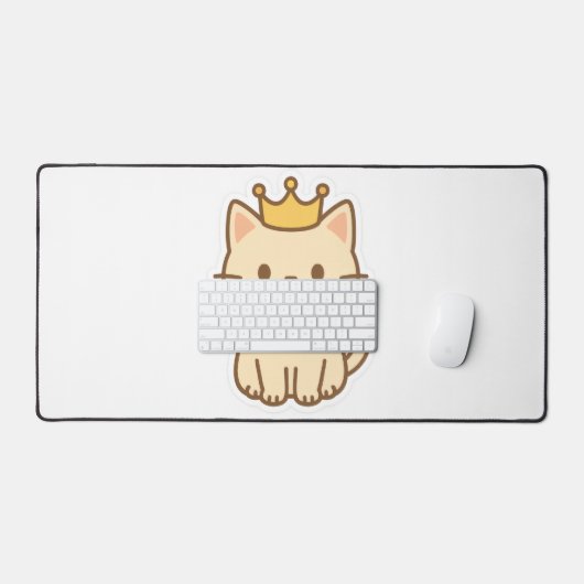 Majestic Cudly Cat mit einer Krone Schreibtischunterlage (Tastatur & Maus)