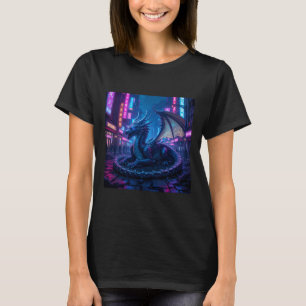 Majestic Cyberpunk Dragon in Neon City Sti T-Shirt