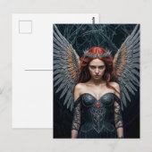 Majestic Dark Angel with Golden Wings Postkarte (Vorne/Hinten)