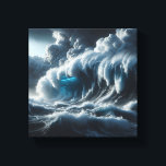 Majestic Dark Blue Ocean Wave - Dramatic Stormy  Leinwanddruck<br><div class="desc">A powerful and moody digital landscape featuring a massive dark blue wave curling against a background of dramatic, heavy storm clouds. The composition emphasizes the raw energy and scale of the ocean, creating a cinematic and awe-inspiring atmosphere. Perfect for statement wall art in modern offices, luxury coastal homes, or as...</div>