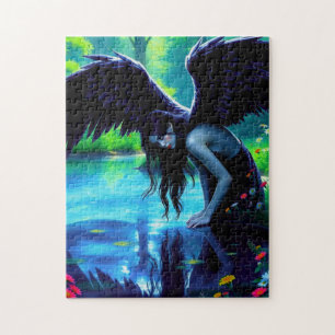 Majestic Dark Fairy Leaning by Reflektion Puzzle