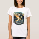 Majestic Dawn holt einen Bass-Skyward-Fisch auf T-Shirt (Vorderseite)