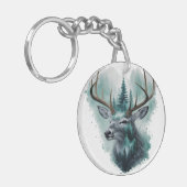 Majestic Dee mit Wald Schlüsselanhänger (Vorderseite links)