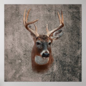 Majestic Deer Against Rustic Background Poster (Vorne)