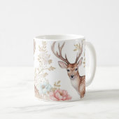 Majestic Deer and Floral Harmony Kaffeetasse (VorderseiteRechts)