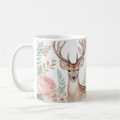 Majestic Deer and Floral Harmony Kaffeetasse (Links)
