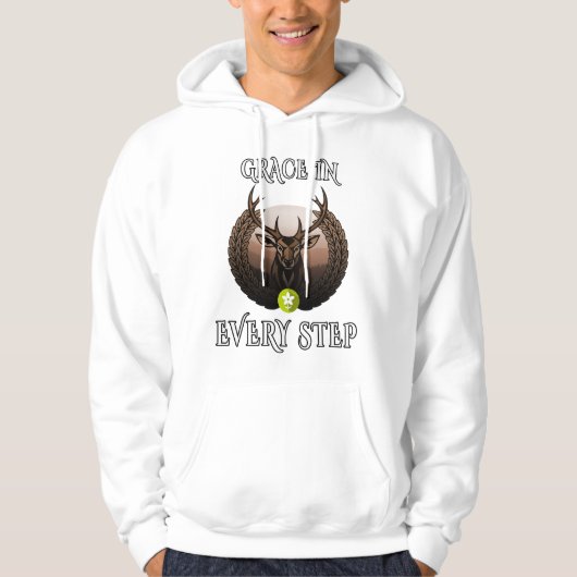 "Majestic Deer Hoodie - Modern Wildlife Fashion, F (Vorderseite)