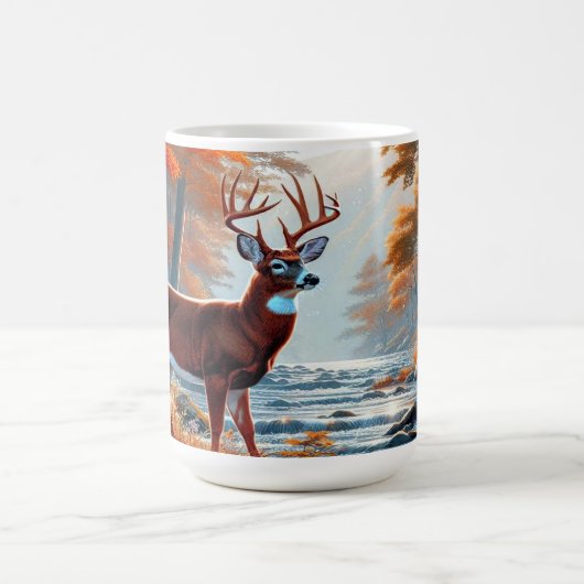 Majestic Deer im Herbstwald Kaffeetasse (Mittel)