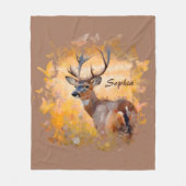 Majestic Deer in a Field of Wildflowers Fleecedecke (Vorderseite)
