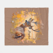 Majestic Deer in a Field of Wildflowers Fleecedecke (Vorderseite (Horizontal))