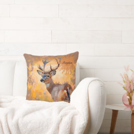 Majestic Deer in a Field of Wildflowers Kissen