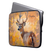 Majestic Deer in a Field of Wildflowers Laptopschutzhülle (Vorderseite Links)