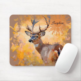 Majestic Deer in a Field of Wildflowers Mousepad