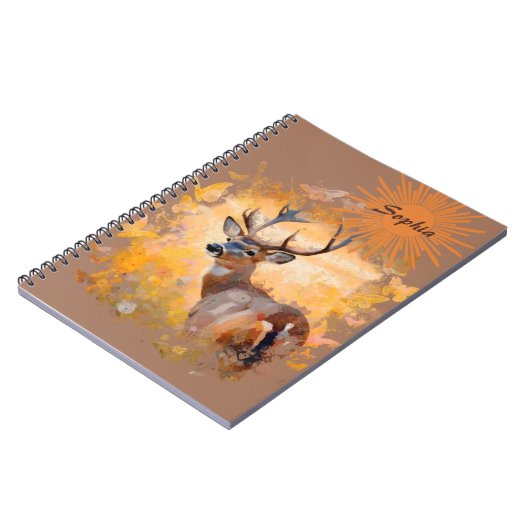 Majestic Deer in a Field of Wildflowers Notizblock (Linke Seite)