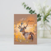 Majestic Deer in a Field of Wildflowers Postkarte (Stehend Vorderseite)