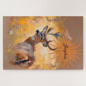 Majestic Deer in a Field of Wildflowers Puzzle (Horizontal)