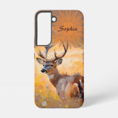 Majestic Deer in a Field of Wildflowers Samsung Galaxy Hülle (Rückseite)