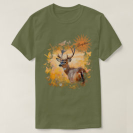 Majestic Deer in a Field of Wildflowers T-Shirt