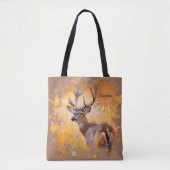 Majestic Deer in a Field of Wildflowers Tasche (Vorderseite)