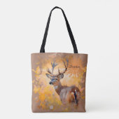 Majestic Deer in a Field of Wildflowers Tasche (Rückseite)