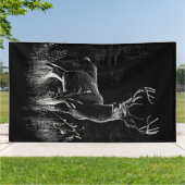 Majestic Deer in der Wildnis - Black&White Art Banner (Außenbereich)