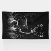 Majestic Deer in der Wildnis - Black&White Art Banner (Horizontal)