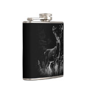 Majestic Deer in der Wildnis - Black&White Art Flachmann (Rechts)