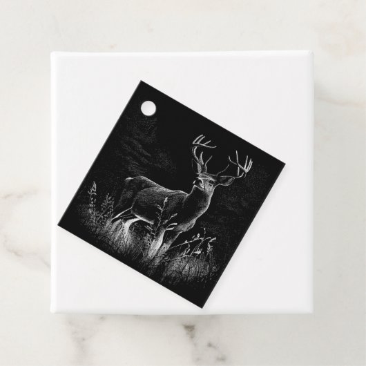 Majestic Deer in der Wildnis - Black&White Art Geschenkanhänger (Beispiel)