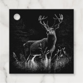 Majestic Deer in der Wildnis - Black&White Art Geschenkanhänger (Vorderseite)